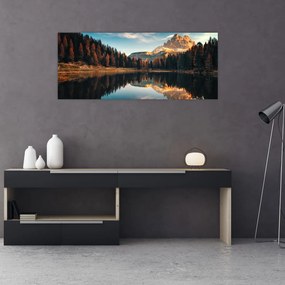 Obraz - Alpy, Taliansko, Dolomity, Lago Antorno (120x50 cm)