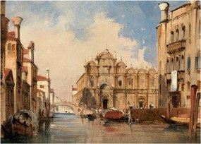 Sklenený obraz - Jules-Romain Joyant, The Scuola di San Marco, Venice, reprodukcia (70x50 cm)
