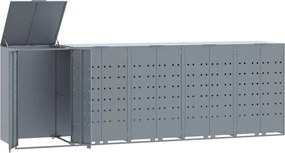 vidaXL Úložisko na 5 košov na kolieskach sivé 345x79x117 cm oceľ