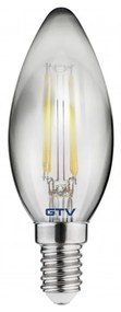 Teplá biela filamentová žiarovka E14, 4 W – GTV