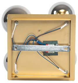 Moderné stropné svietidlo zlaté 5-žiarovkové s dymovým sklom - Atény