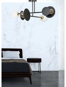 Luster na tyči MINERVA 2xE27/15W + 2xE14/10W/230V čierna