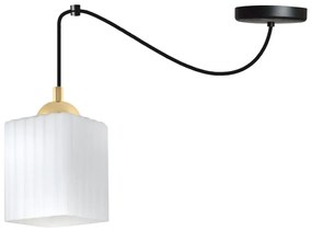 Závesné svietidlo Riffle Square Spider, 1x biele sklenené tienidlo, b/g