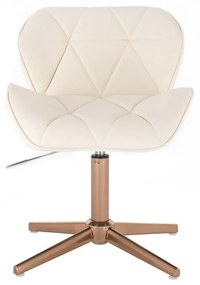 LuxuryForm DESIGN Stolička MILANO na zlatom kríži - krémová