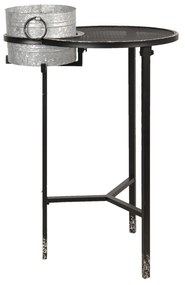 Kovový odkladací stolík s plechovým vedierkom Stephan - 73 * 62 * 111 cm