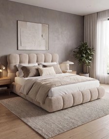 Čalúnená posteľ Laurel s úložným priestorom 160x200, tmavobéžová