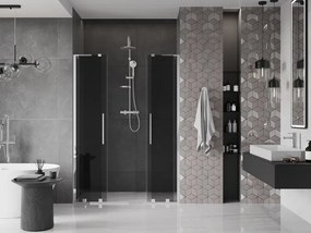 Mexen Velar L Duo, posuvné sprchové dvere do otvoru 150 cm, 8mm šedé sklo, chrómová, 871-150-003-42-01