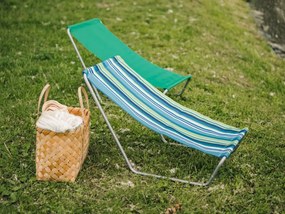 Súprava 2 ks skladacích plážových ležadiel SAND, modro-biele