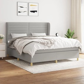 Boxspring posteľ s matracom svetlosivá 100x200 cm látka 3128613