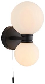 Endon 93523 - Kúpeľňové nástenné svietidlo PULSA 2xG9/3W/230V IP44 čierna/biela