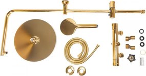 Erga Dubaj, termostatický set sprchového stĺpu s dažďovou sprchou 30cm a s sprchovou hlavicou, zlatá lesklá, ERG-YKA-BP.DUBAJ-THERM-30-GLD