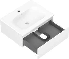 Mexen Orio, kúpeľňová skrinka 60 cm s umývadlom Vela, 1 zásuvka, biela matná, 91A10-06023-1-BF01-W23M01
