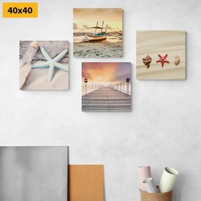 Set obrazov klenoty mora a pláže Varianta: 4x 40x40