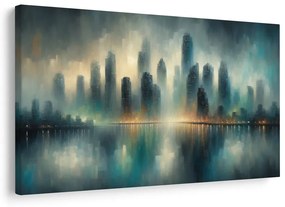 Obraz panoráma mesta v hmle