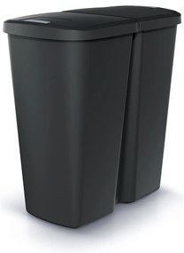 Odpadkový kôš DUO čierny, 45 l, čierna