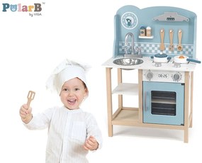 Detská drevená kuchynka Viga modrá