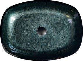 Sklenené umývadlo v petrolejovej farbe 54x39,5 cm Kvaore – Sapho
