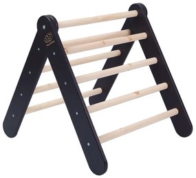 Čierny pikler trojuholník z borovicového dreva 60x60x60 cm Montessori – Meowbaby