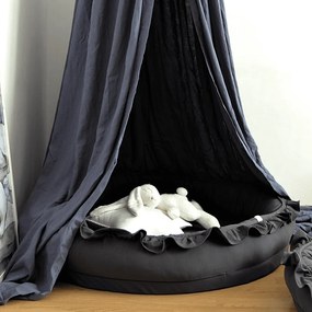 Hniezdo pre deti s volánom grafitová