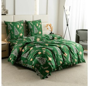 Obliečky z mikrovlákna GREEN CHRISTMAS zelené Rozmer obliečky: 2 ks 70 x 90 cm | 200 x 220 cm