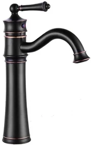 Rea Vintage, vysoká umývadlová batéria h-340, čierna matná, REA-B0227