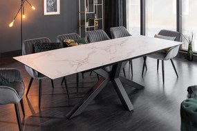 Jedálenský stôl Eternity 180-225cm - vzhľad bieleho mramoru