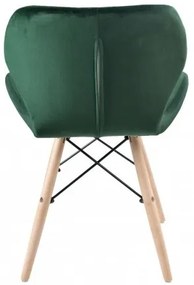 Jedálenská stolička MURET zamatová, tmavozelená