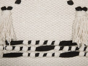 Bavlnená podnožka 50 x 50 cm béžová/čierna THONDI Beliani