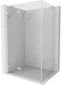 Mexen Lunar, výklopný sprchový kút ľavý 75 x 80 cm, 8mm číre sklo, oceľový profil, 834-075-080-97-00-L