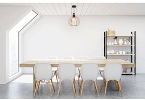 Bodové svietidlo Timber 9, 1x drevené tienidlo