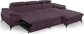 Rohová sedacia súprava Scala, hroznová ružovo-fialová látka, pravý roh