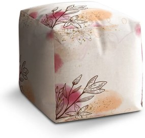 Taburet Cube jarný akvarel, krémová