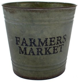 Kovový obal na kvetináč Farmers market, 22 x 21 cm
