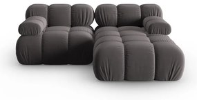 Tmavosivá zamatová rohová pohovka (pravý roh) Bellis – Micadoni Home