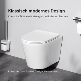 Toaletný set s inštaláciou AM.PM IIS90251.PA1900 bezokrajové, so sedadlom microlift, chróm mechanické tlačidlo na splachovanie