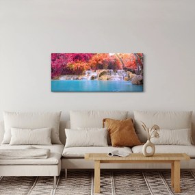 Obraz tyrkysovej lagúny, Laos, Tat Kuang Si (120x50 cm)