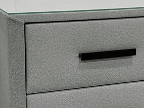 Nočný stolík s 2 zásuvkami Joy, svetlo šedá látka