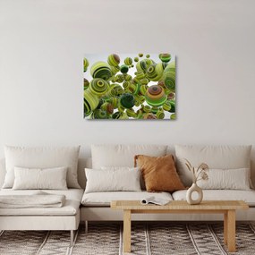 Sklenený obraz pruhovaných gúľ (70x50 cm)
