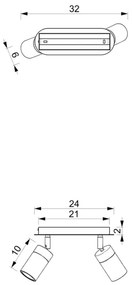 Bodové svietidlo JOKER 2xGU10/25W/230V modré/zlaté