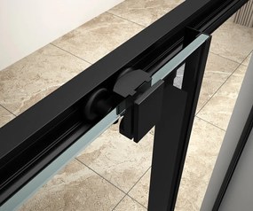 Aqualine Aqualine, ARLETA BLACK štvrťkruhový sprchovacia zástena 800x800mm, číre sklo, BLS800