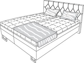 Posteľ Amy 180x200 cm, tmavo hnedá látka