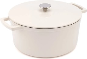 Elmich Smaltovaný liatinový hrniec Ember 28 cm krémovo biely
