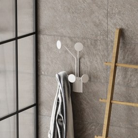 Nástěnný kovový háček Giraffe 24 cm bílý