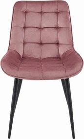 Jedálenská stolička BERA zamatová tmavoružová / čierne nohy