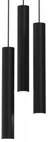 Závesné svietidlo Hudson, 3x čierne kovové tienidlo, b, o