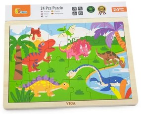 Viga Detské drevené puzzle Viga Dino