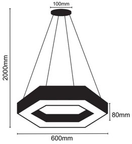 LED Luster na lanku LED/28W/230V 4000K pr. 60 cm