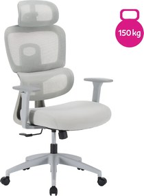 Kancelárske kreslo, svetlosivá/sivá, nosnosť 150 kg, ERMEN