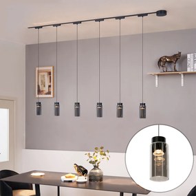 Moderný koľajnicový systém s 6 čiernymi závesnými svetlami 1-fázový - Magnetic Vance