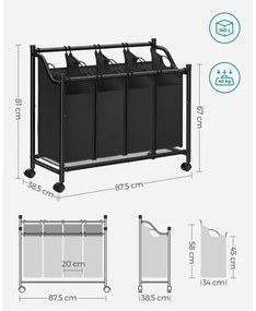Kôš na bielizeň LINA čierna